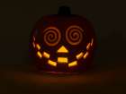 USA-Washington State Smiling Jack O Lantern face on Pumpkin at Halloween-at night Art Print